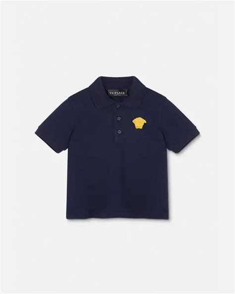 versace medusa embroidered polo blue|Versace Medusa.